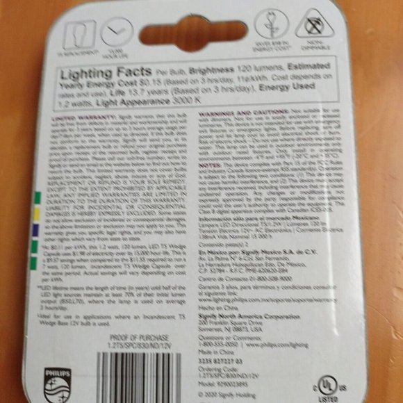 Philips Landscape Lighting 2-bulb pack 1.2W LED T5 7W Replacement - Picture 2 of 2